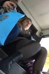 Hot upskirt in the bus